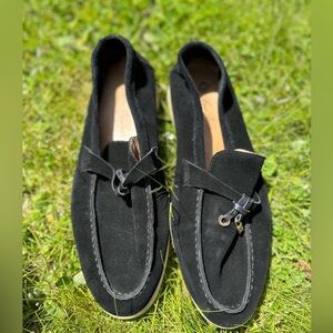 Loro Piana Black Suede Flats